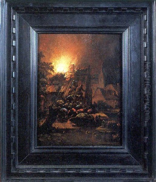 Scene D'incendie Nocturne - view 1