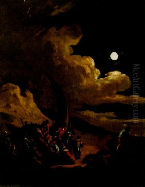 A Beach Scene By Night - view 1