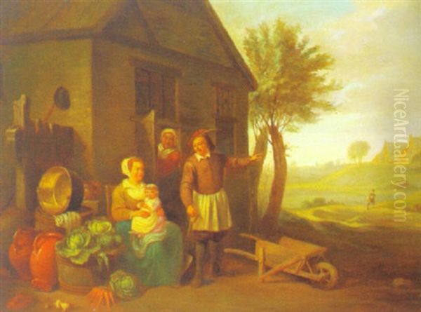 Eine Familie Vor Dem Bauernhaus - view 1