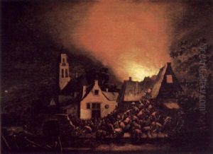 Nachtliche Feuersbrunst by Egbert van der Poel