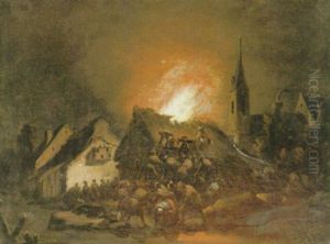 Eldsvada I Landsby by Egbert van der Poel