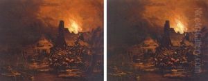 Villages Burning At Night