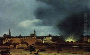 Die Pulverexplosion In Delft by Egbert van der Poel