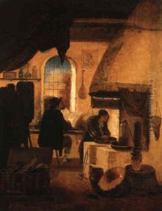 An Artist At Work In His Studio by Egbert van der Poel