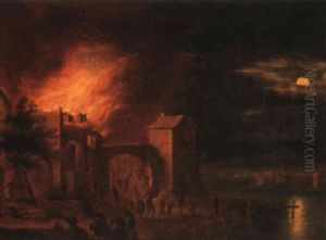 L'incendie by Egbert van der Poel