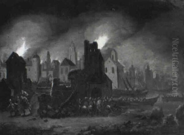 The Sacking Of Troy, With Aeneas And His Family Fleeing - view 1