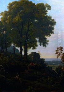 Chasseur Au Repos Admirant Un Paysage