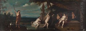 Diana Und Aktaon by Cornelis Van Poelenburgh