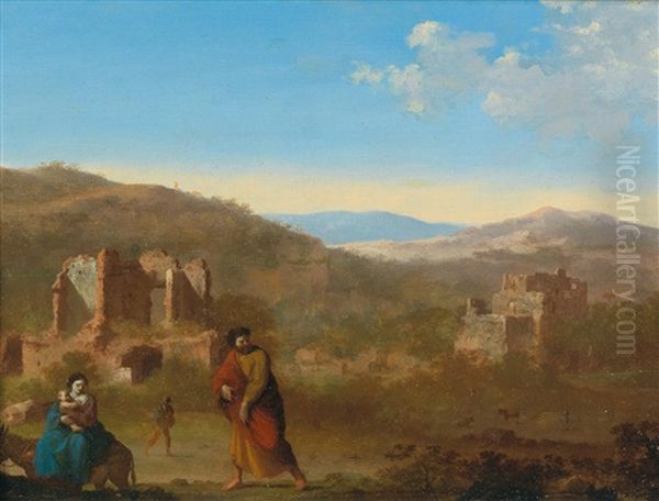 An Italianate Landscape With The Holy Family On The Flight Into Egypt - view 1