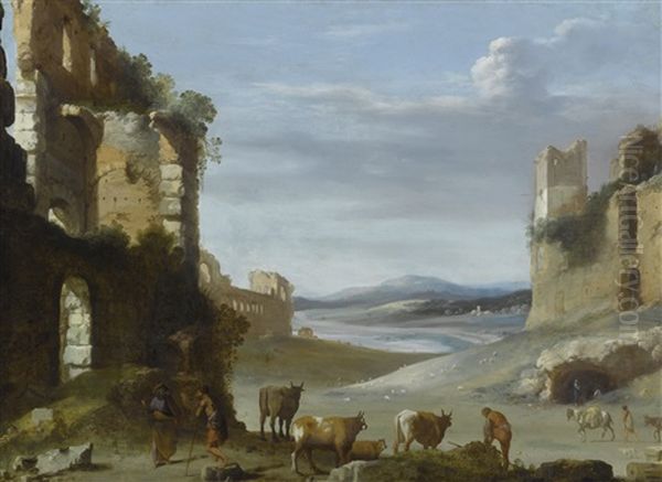 Roman Landscape With Ruins - view 1