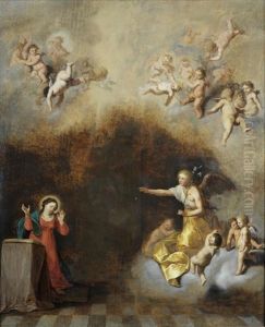 The Annunciation by Cornelis Van Poelenburgh