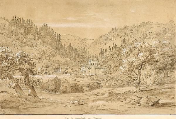 A View Of The Monastery Of Camaldoli Intuscany; A View Of The Benedictine Abbey At Vallombrosa Nearflorence (a Pair) - view 1