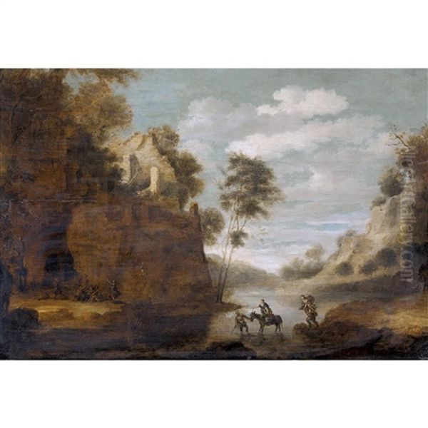 Arkadische Landschaft Mit Nymphe Und Satyroi - view 1