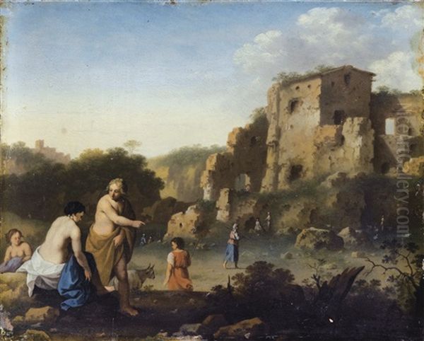 Paysage Italianisant Anime De Personnages - view 1