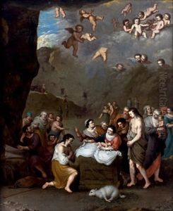 L'adoration Des Bergers by Cornelis Van Poelenburgh