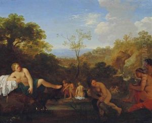 Diana Surprised At Her Bath by Cornelis Van Poelenburgh