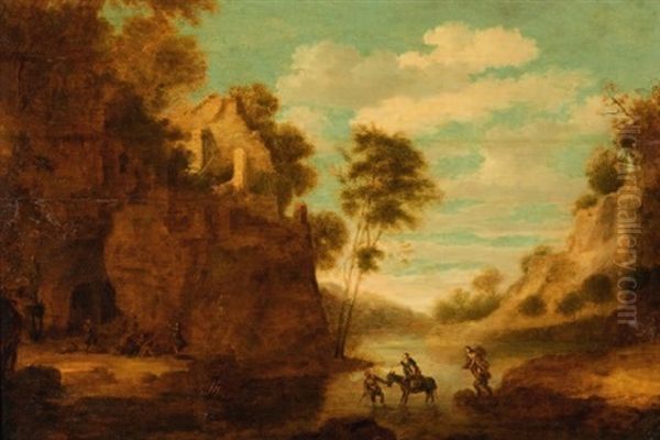 Flusslandschaft Mit Tier- Und Figurenstaffage - view 1
