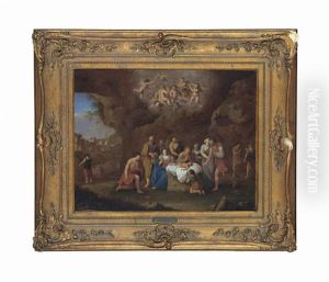 The Adoration Of The Shepherds by Cornelis Van Poelenburgh