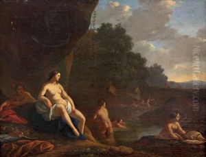 Diane Et Ses Nymphes by Cornelis Van Poelenburgh