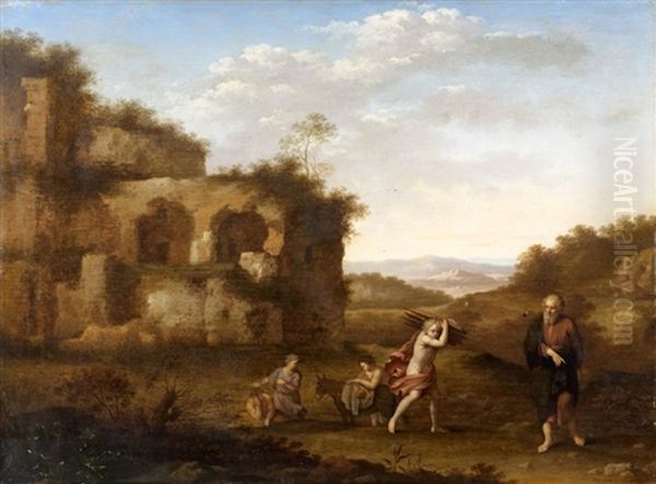 Abraham Et Isaac Preparant Le Sacrifice - view 1