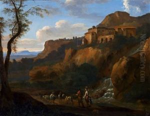 Landschaft Bei Tivoli by Cornelis Van Poelenburgh
