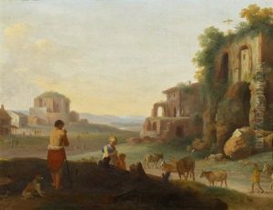 Italienische Landschaft by Cornelis Van Poelenburgh