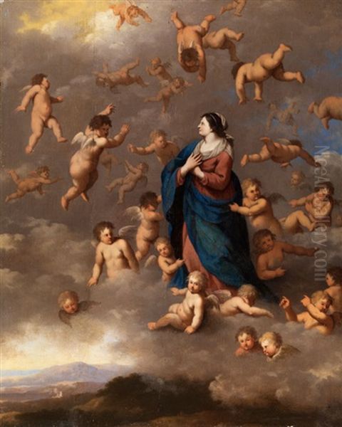 Maria In Wolken Von Engeln Umgeben - view 1