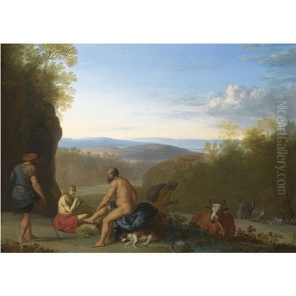 Mercury And Argus In A Landscape, Shepherds With Their Cattle Beyond - view 1
