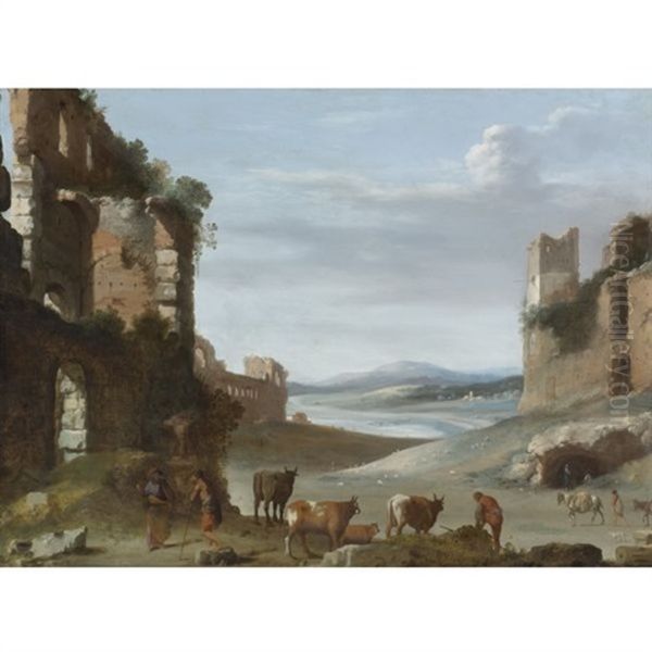 Roman Landscape With Ruins - view 1
