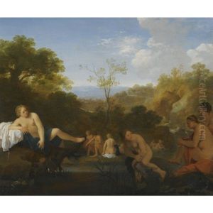 Landscape With Nymphs Bathing by Cornelis Van Poelenburgh