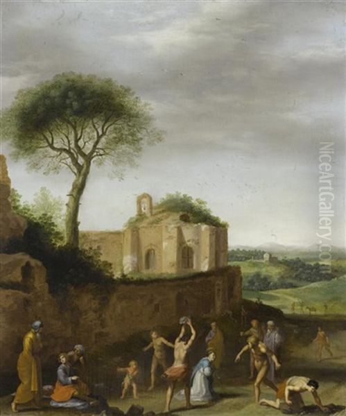 Martyrium Des Hl. Stephanus In Romischer Ruinenlandschaft - view 1