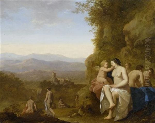 Italienische Landschaft Mit Nymphen Und Amor - view 1
