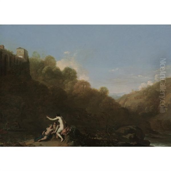 Landscape With Diana And The Nymphs by Cornelis Van Poelenburgh