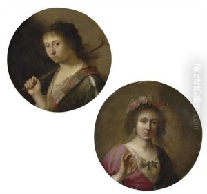 Flora (+ A Shepherdess; Pair) by Cornelis Van Poelenburgh