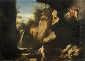 Saint Madeleine En Penitence A La Sainte Baume by Cornelis Van Poelenburgh