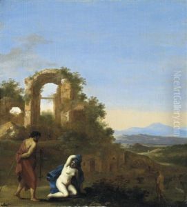 Weite Romische Ruinenlandschaft Mit Hirten