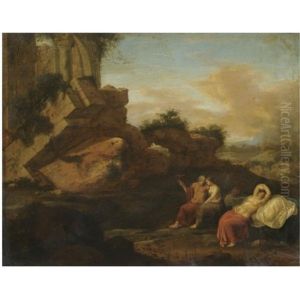 An Italianate Landscape With Lot And His Daughters