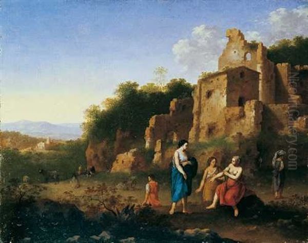 Ruinenlandschaft Mit Nymphen Und Hirten - view 1