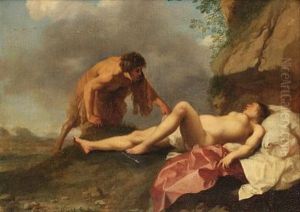 Jupiter And Antiope by Cornelis Van Poelenburgh