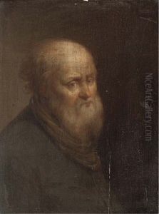 Portrait Of An Old Man, Bust-length by Cornelis Van Poelenburgh