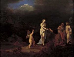 The Judgment Of Paris by Cornelis Van Poelenburgh