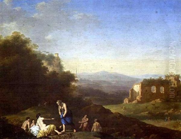 Badende In Sudlicher Ruinenlandschaft - view 1