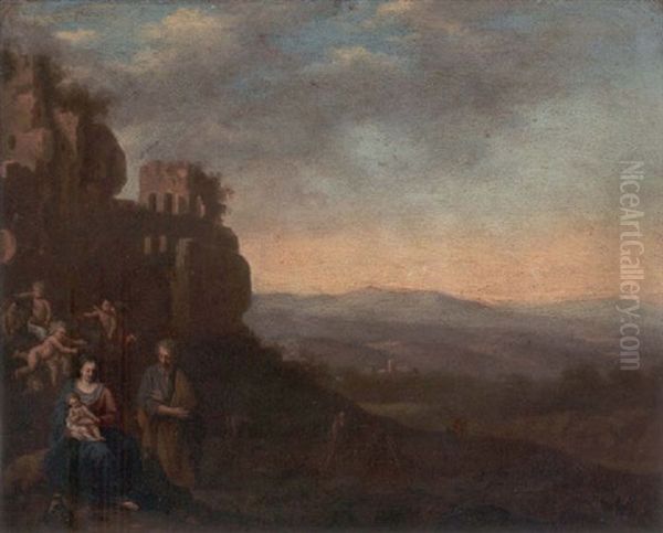 An Italianate Landscape With The Rest On The Flight Into Egypt - view 1