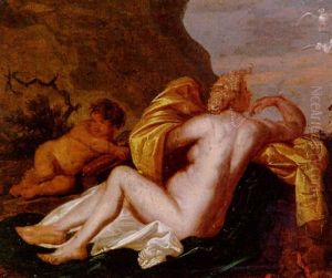 Venus Und Cupido by Cornelis Van Poelenburgh