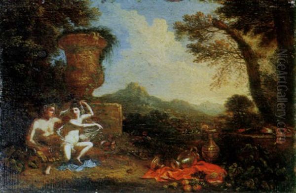 Venus And Bacchus In An Extensive Landscape - view 1