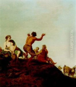 Nymphs And A Satyr In A Landscape