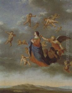 Die Himmelfahrt Mariens by Cornelis Van Poelenburgh