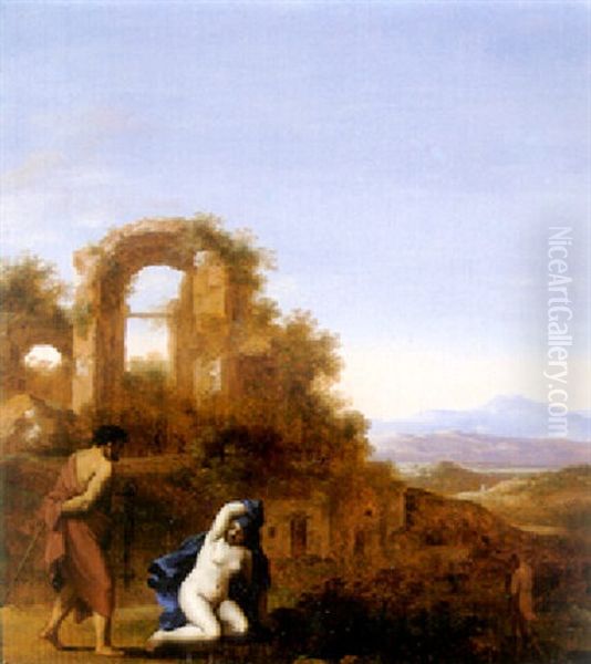 Judah And Tamar In An Italianate Landscape - view 1