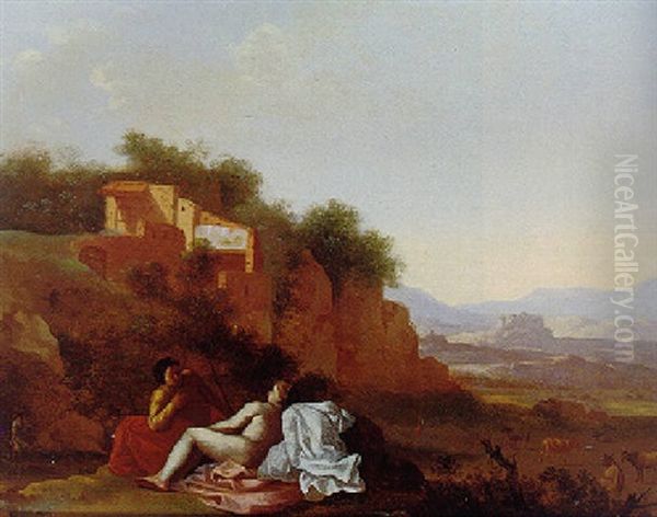 Figures In An Arcadian Landscape - view 1