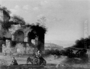 La Fuite En Egypte by Cornelis Van Poelenburgh